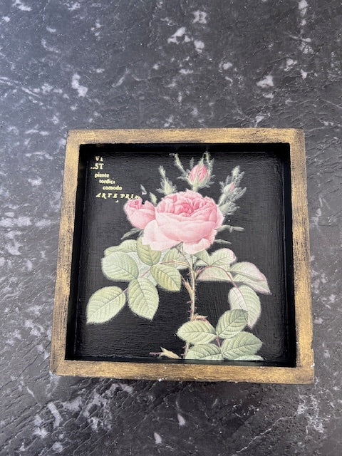 Trinket Tray - Pink Rose
