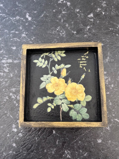 Trinket Tray - Yellow Floral