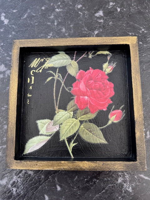 Trinket Tray - Red Rose
