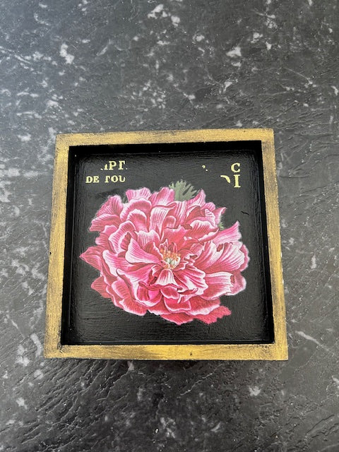 Trinket Tray - Pink/White Flower