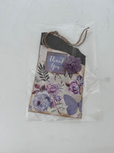 Load image into Gallery viewer, Rip Tag - Purple Floral Square Thank You

