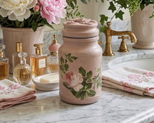 Load image into Gallery viewer, Pink Rose Jar with Lid
