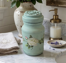 Load image into Gallery viewer, Green Rose Jar with Lid
