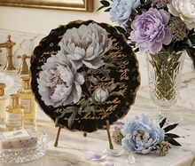 Load image into Gallery viewer, Black Grey Floral Resin Tray
