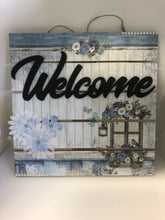 Load image into Gallery viewer, Blue Window Welcome Sign
